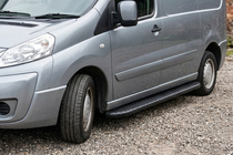 Fiat Scudo 2007-2015 гг. Боковые пороги Bosphorus Black (2 шт., алюминий) фото 1