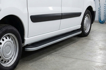 Fiat Scudo 2007-2015 гг. Боковые Подножки Tayga Grey (2 шт., Алюминий) фото 1