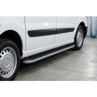 Боковые Подножки Tayga Grey (2 шт., Алюминий) Fiat Scudo 2007-2015 гг. фото 1