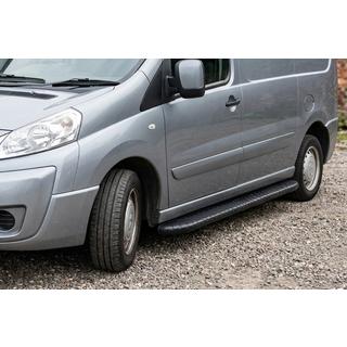 Боковые пороги Bosphorus Black (2 шт., алюминий) Peugeot Expert 2007-2016 гг. фото 1