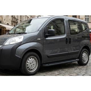 Боковые Подножки Allmond Black (2 шт., Алюминий) Peugeot Bipper 2008-2017 гг. фото 1