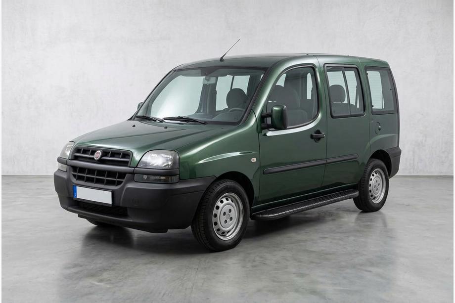 Fiat Doblo I 2001-2005 гг. Боковые пороги Bosphorus Black (2 шт., алюминий) Image