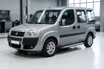 Fiat Doblo I 2005-2010 гг. Боковые Подножки Line (2 шт., Алюминий) фото 1