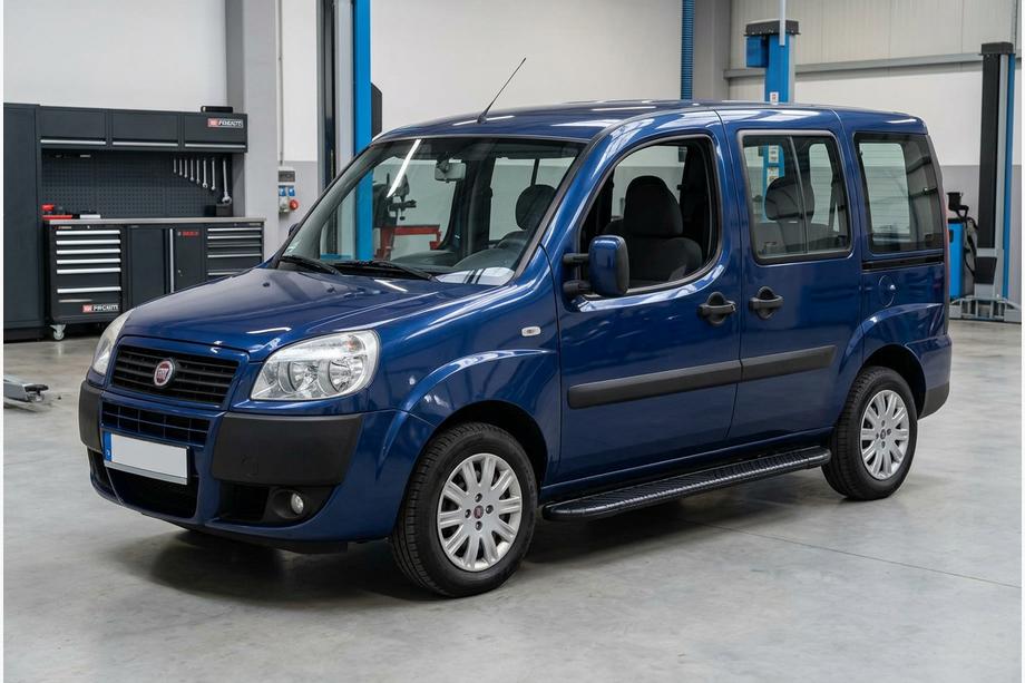 Fiat Doblo I 2005-2010 гг. Боковые пороги Bosphorus Black (2 шт., алюминий) Image