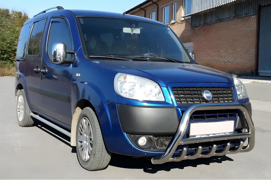 Fiat Doblo I 2001-2005 гг. Кенгурятник WT003 (нержавейка) 60 мм, с надписью Image