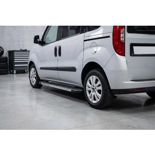 Боковые Подножки Duru (2 шт., Алюминий) Fiat Doblo II 2010-2022 гг. фото 1