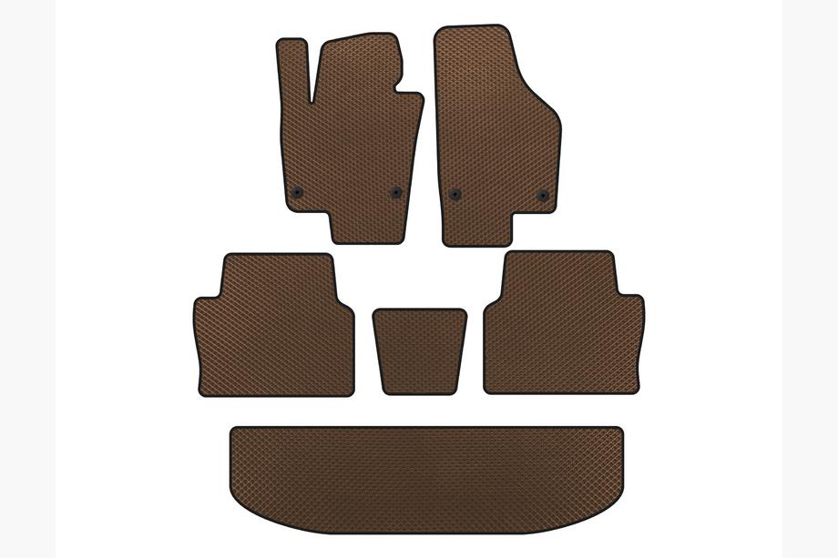 Seat Alhambra 2010- гг. Коврики EVA (3 ряда, Коричневые) Image