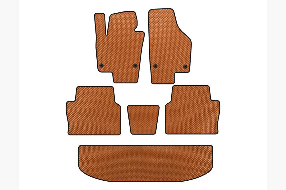 Seat Alhambra 2010- гг. Коврики EVA (3 ряда, Оранжевые) Image