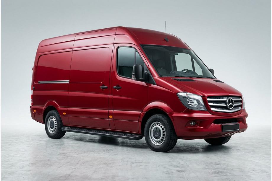 Mercedes Sprinter W906 2006–2018 гг. Боковые Подножки Allmond Black (2 шт., Алюминий) Image