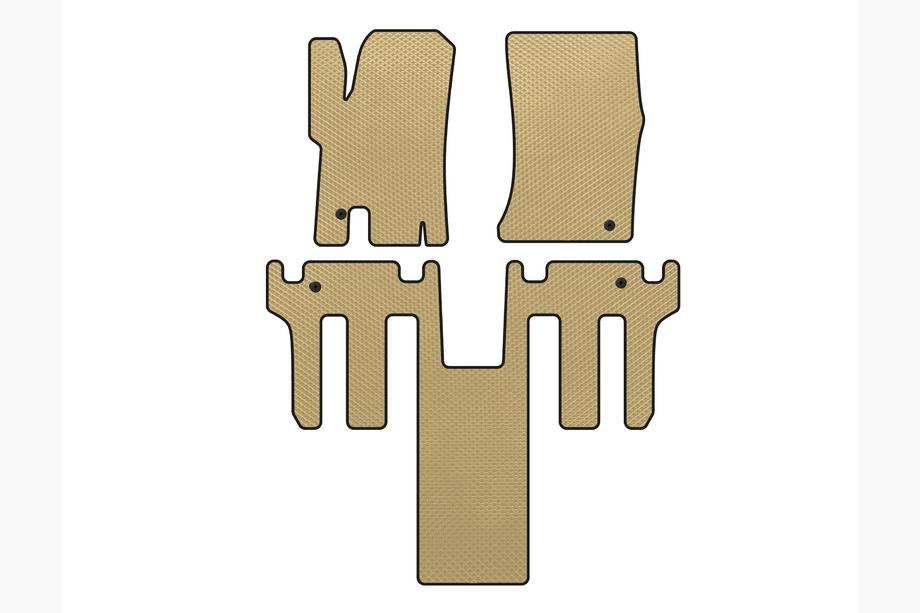 Ssang Yong Rodius Коврики EVA (2 ряда, Бежевые) Image