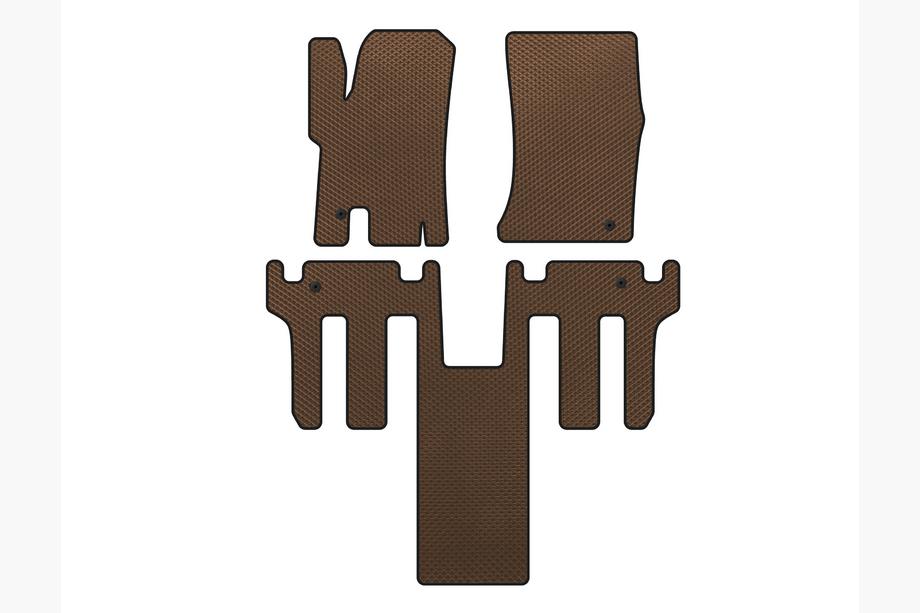 Ssang Yong Rodius Коврики EVA (2 ряда, Коричневые) Image