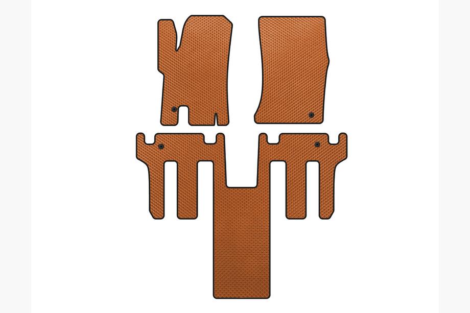 Ssang Yong Rodius Коврики EVA (2 ряда, Оранжевые) Image