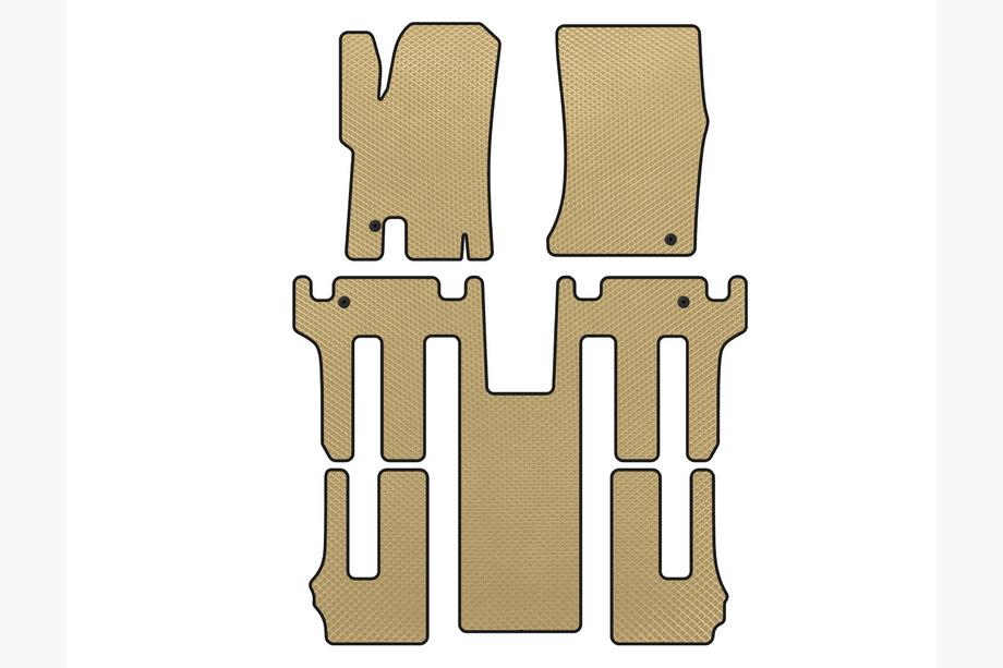 Ssang Yong Rodius Коврики EVA (3 ряда, Бежевые) Image