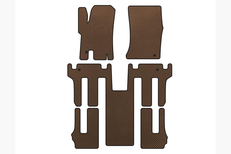 Ssang Yong Rodius Коврики EVA (3 ряда, Коричневые) Image