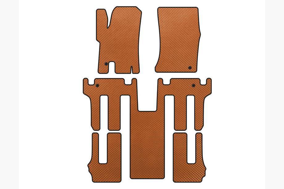 Ssang Yong Rodius Коврики EVA (3 ряда, Оранжевые) Image