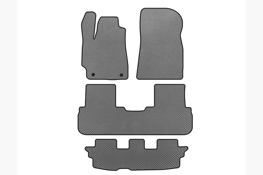 Toyota Highlander 2008-2013 гг. Коврики EVA (3 ряда, Серые) Image