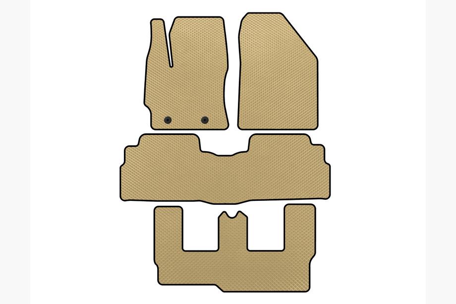 Toyota Verso 2009–2018 гг. Коврики EVA (3 ряда, 7-местный, Бежевые) Image