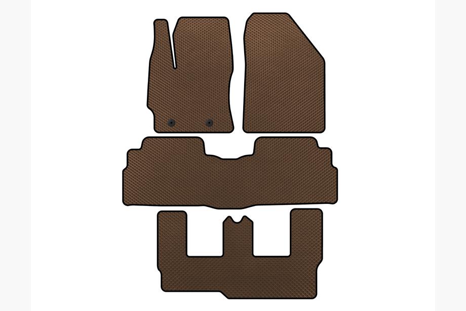 Toyota Verso 2009–2018 гг. Коврики EVA (3 ряда, 7-местный, Коричневые) Image