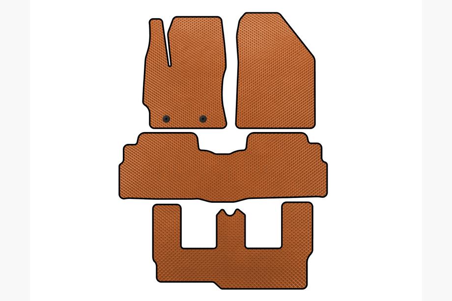 Toyota Verso 2009–2018 гг. Коврики EVA (3 ряда, 7-местный, Оранжевые) Image