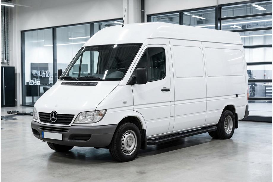 Mercedes Sprinter W901/902/903/904/905 1995–2006 гг. Боковые Подножки Allmond Black (2 шт., Алюминий) Image
