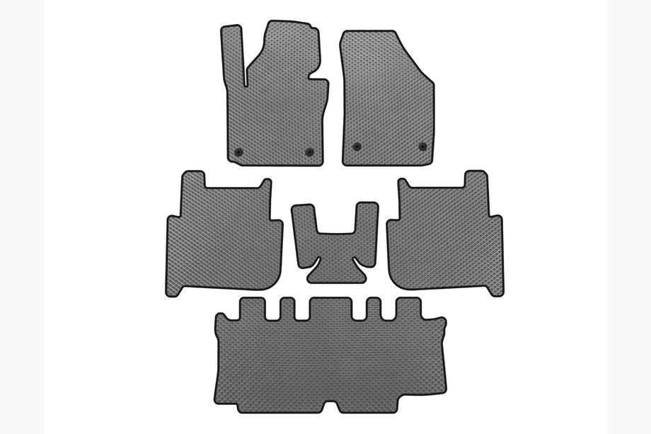 Volkswagen Touran 2003-2010 гг. Коврики EVA (3 ряда, 2006-2010, 7-местный, Серый) Image