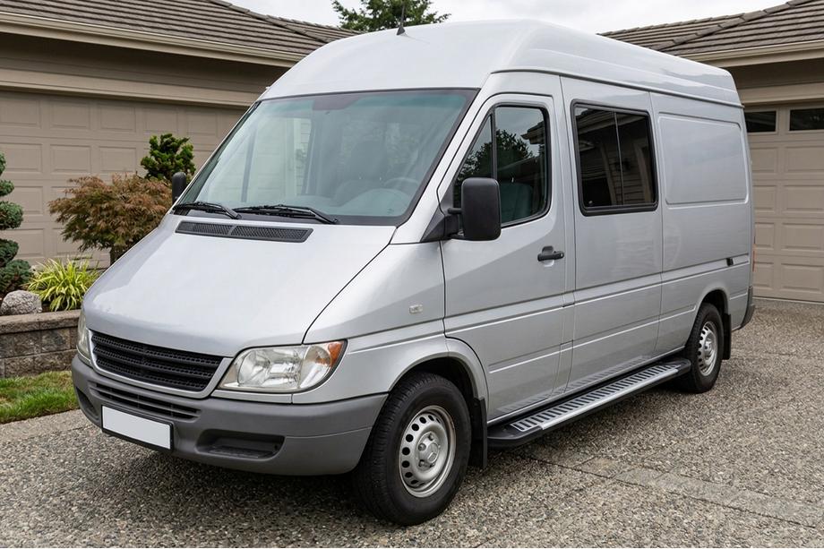 Mercedes Sprinter W901/902/903/904/905 1995–2006 гг. Боковые Подножки Line (2 шт., Алюминий) Длинная База Фото 1