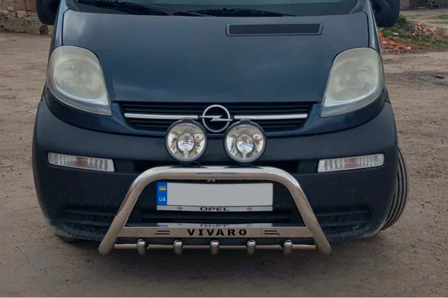 Opel Vivaro 2001–2015 гг. Кенгурятник WT003-4 (нержавейка) Без надписи Фото 9