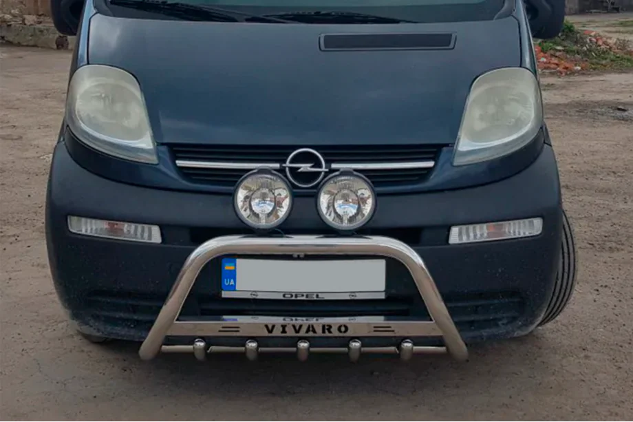 Opel Vivaro 2001–2015 гг. Кенгурятник WT003-4 (нержавейка) Фото 9