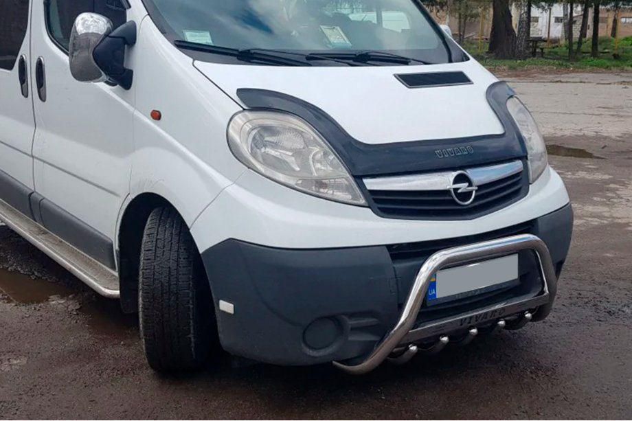 Opel Vivaro 2001–2015 гг. Кенгурятник WT003-4 (нержавейка) Без надписи Фото 1