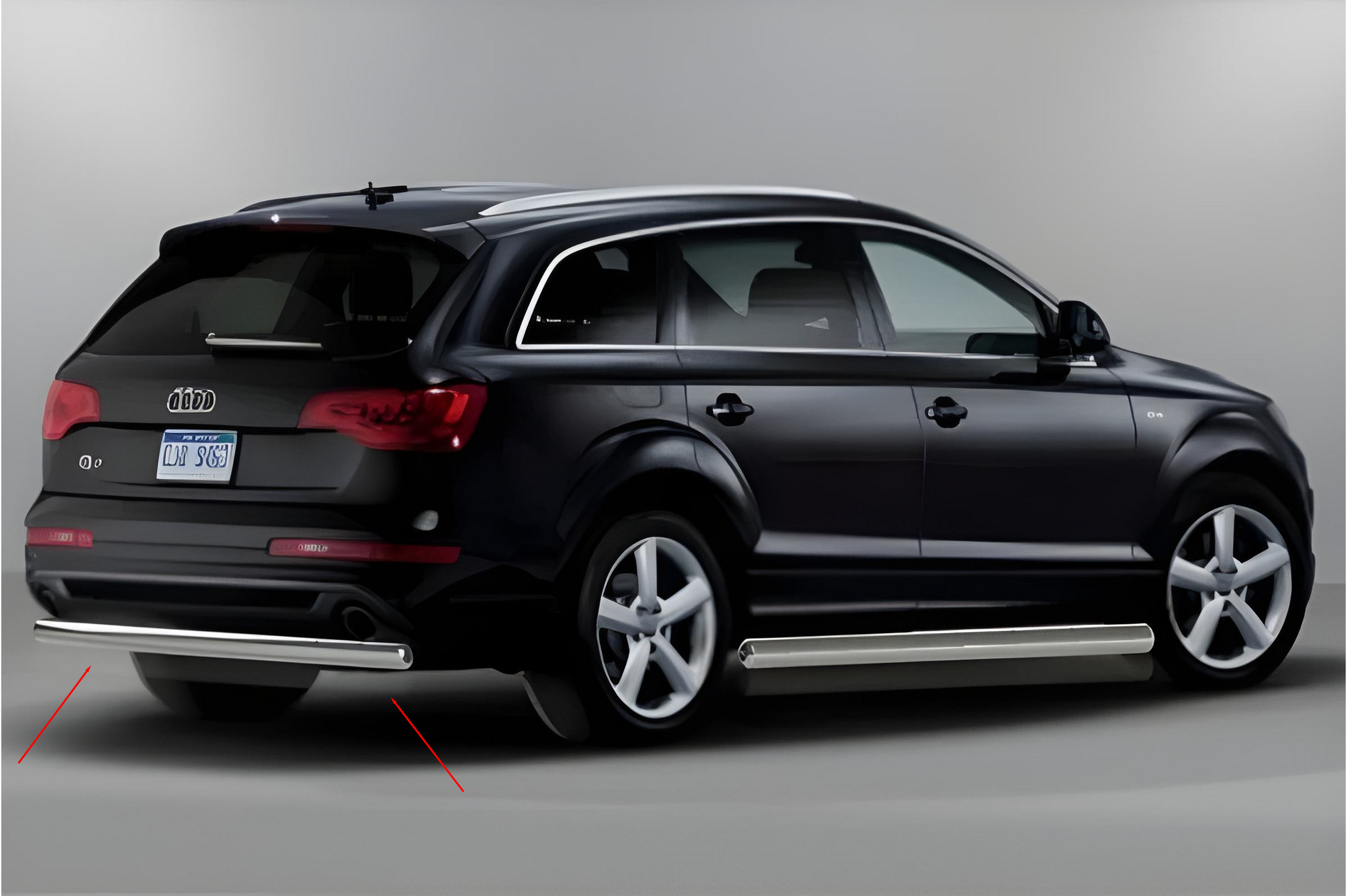 Задній захист AK002 (нерж) для Ауди Q7 2005-2015 рр