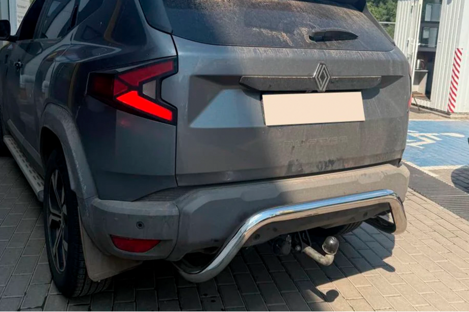 Renault Duster 2024- гг. Задняя защита AK007 (нержавейка) Image