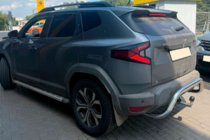 Dacia Duster 2024- гг. Задняя защита AK007 (нержавейка) фото 2