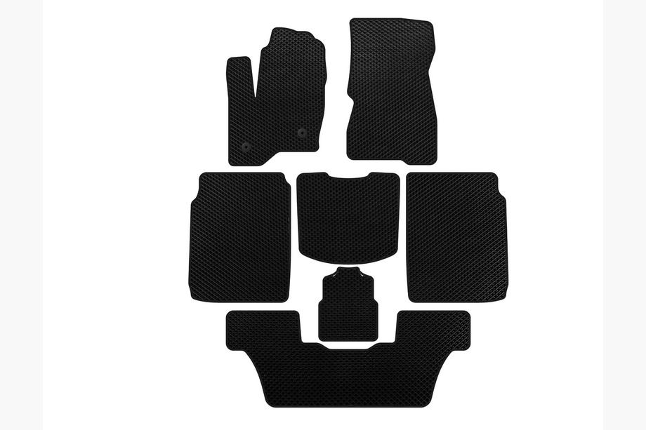 Ford Flex 2009-2019 гг. Коврики EVA (3 ряда, 2013-2019, Черный) Image