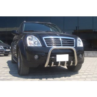 Кенгурятник QT006 (нержавейка) SsangYong Rexton I 2001-2017 гг. фото 3