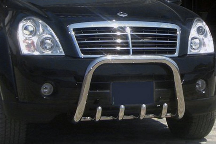 SsangYong Rexton I 2001-2017 гг. Кенгурятник QT006 (нержавейка) Image