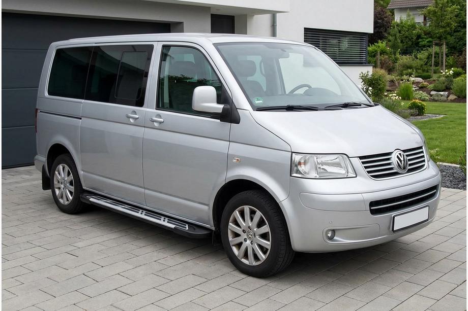 Volkswagen T5 Transporter 2003-2010 гг. Боковые Подножки Sunrise (2 шт., Алюминий) Image