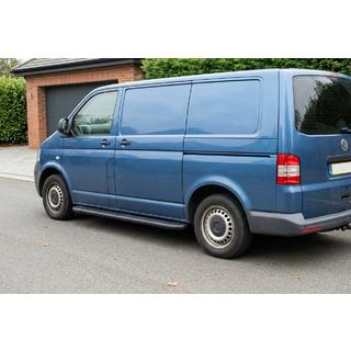 Боковые пороги Bosphorus Black (2 шт., алюминий) Volkswagen T5 Transporter 2003-2010 гг. фото 1