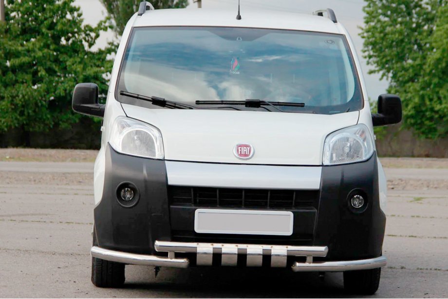 Fiat Fiorino/Qubo 2008-2024 гг. Передняя Защита Shark Нержавейка Фото 1