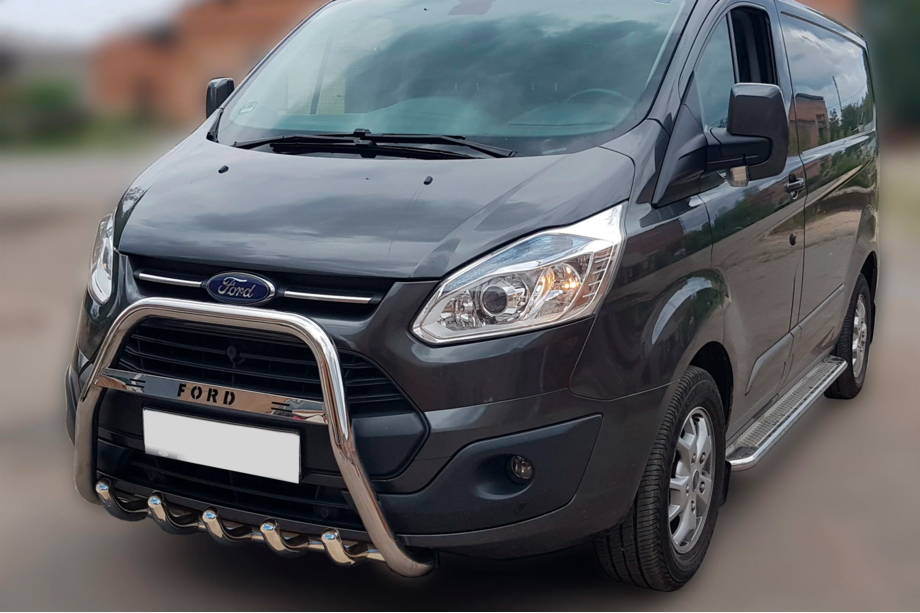 Ford Custom 2013-2022 гг. Кенгурятник WT006 F1-56 (нержавейка) Image