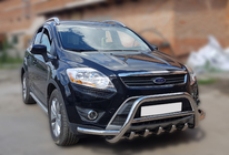 Ford Kuga 2008-2013 гг. Кенгурятник WT003-Exclusive (нерж.) фото 2