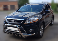 Ford Kuga 2008-2013 гг. Кенгурятник WT003-Exclusive (нерж.) фото 3