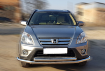 Honda CRV 2001-2006 гг. Передняя защита ST014 (нержавейка) фото 1