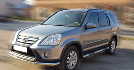 Honda CRV 2001-2006 гг. Передняя защита ST014 (нержавейка) фото 3