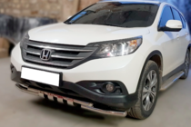 Honda CRV 2012-2016 гг. Передняя Защита Shark Нержавейка фото 2