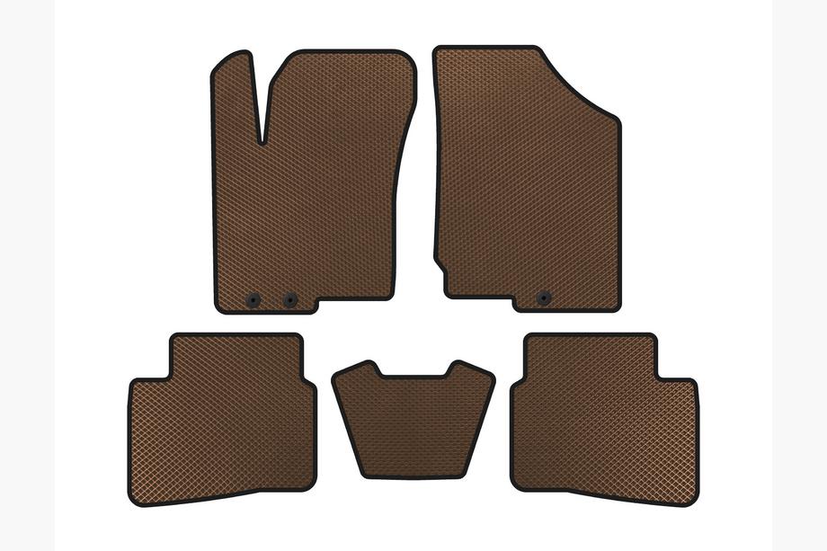 Kia Forte 2008-2024 гг. Коврики EVA (2008-2012, Коричневые) Image