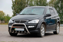 SsangYong Action 2005-2018 гг. Кенгурятник WT004 Нержавейка фото 2