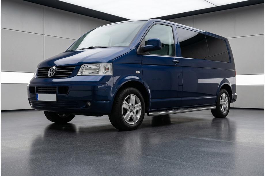 Volkswagen T5 Caravelle 2004-2010 гг. Боковые Подножки Maydos V1 (2 шт., Алюминий и Нержавейка) Только для короткой базы Фото 1