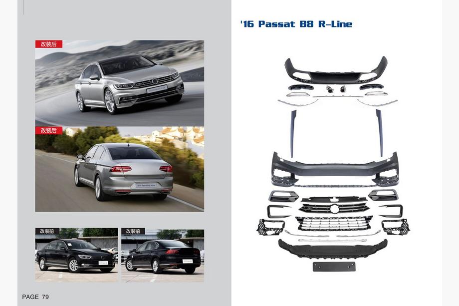 Volkswagen Passat B8 2015-2023 гг. Полный комплект обвеса R-Line (Для 2015-2020) Image