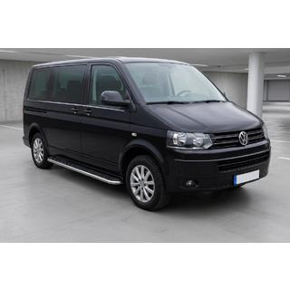 Боковые Подножки Maydos V1 (2 шт., Алюминий и Нержавейка) Volkswagen T5 2010-2015 гг. фото 1