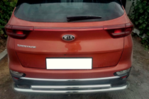 Kia Sportage 2015-2021 гг. Задняя защита AK002-2 (нерж. сталь) фото 3